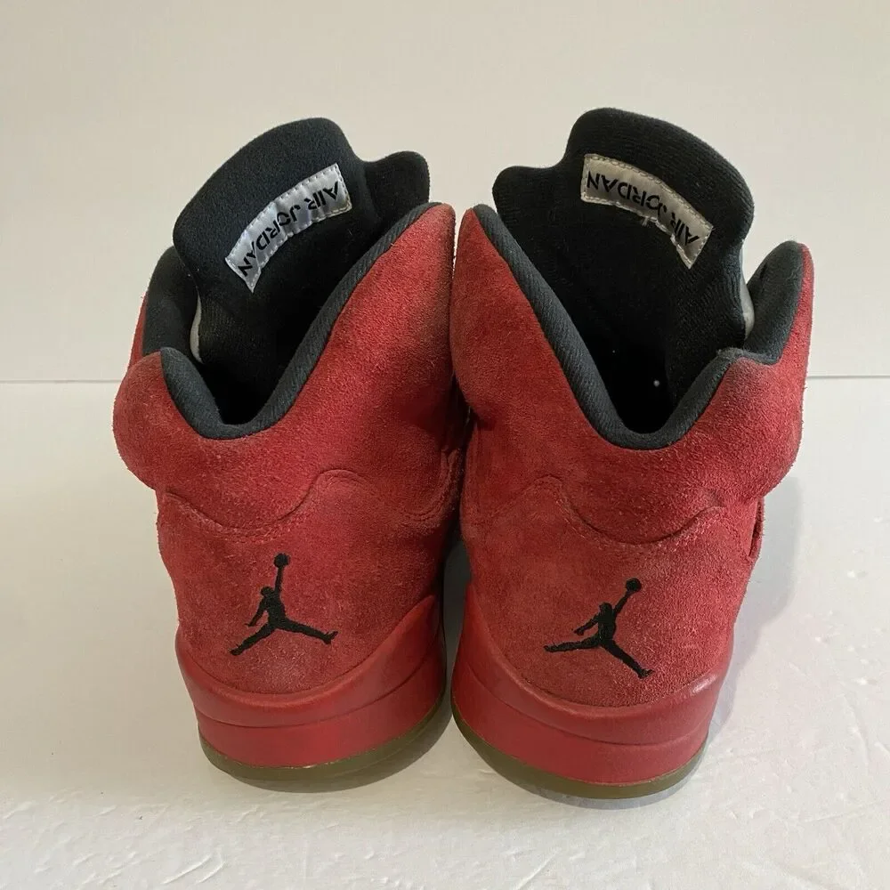 Air Jordan‎ 5 Retro Size 10.5 Mens Red Suede Sneakers
